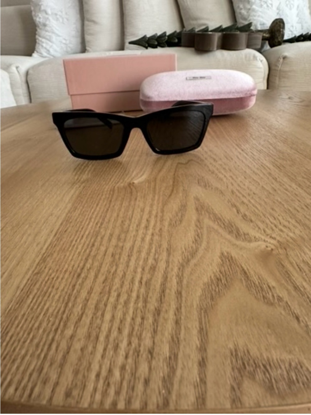 Miu Miu Black Rectangular Sunglasses